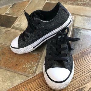 black glitter converse kids